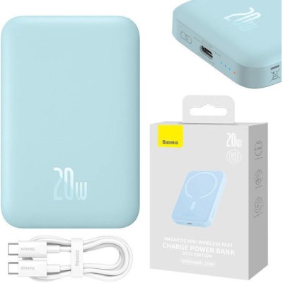 Baseues Magnetic Mini Powerbank 6000mAh 20W Blue